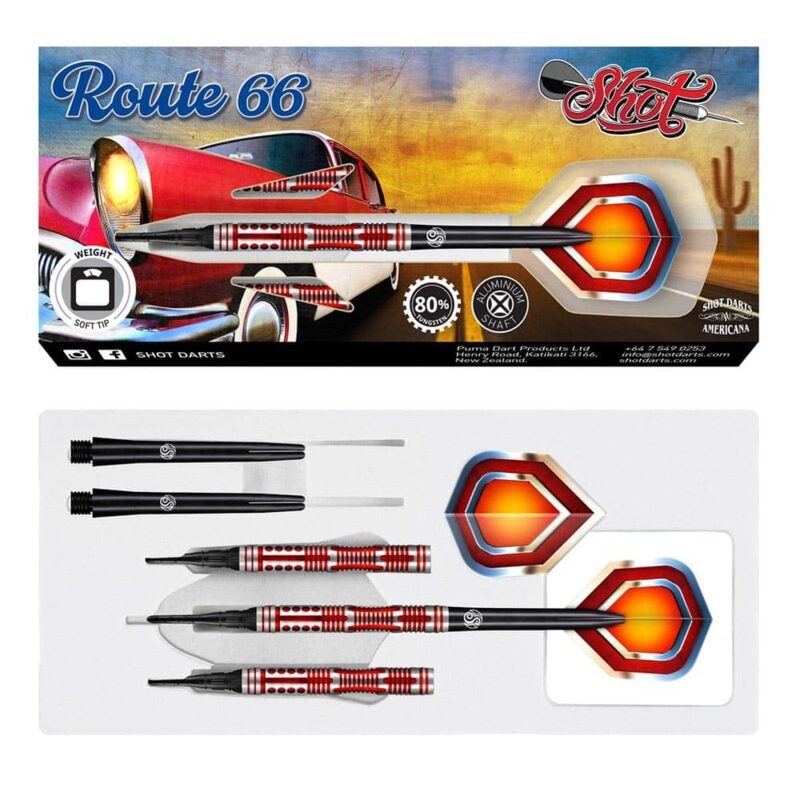 Billaresbalsalobre Dardos Shot Americana Route 66 80% 18gr SH-ARSF-18 - Imagen 3