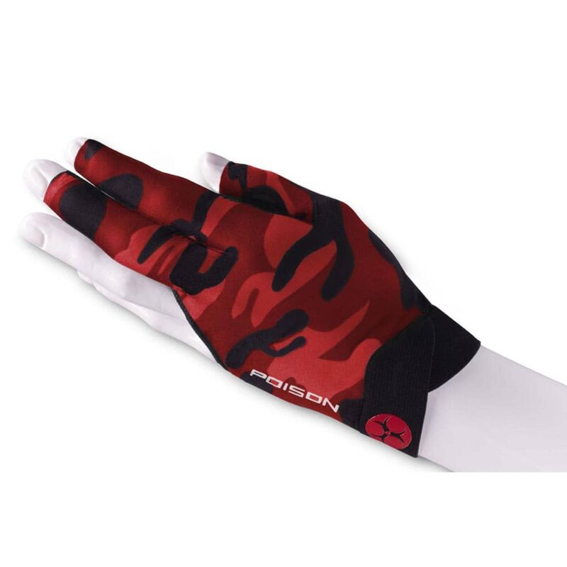 Billaresbalsalobre Guante Billar Poison Camo Glove 3 Finger Black Red L/XL Diestro  45196004 - Imagen 2