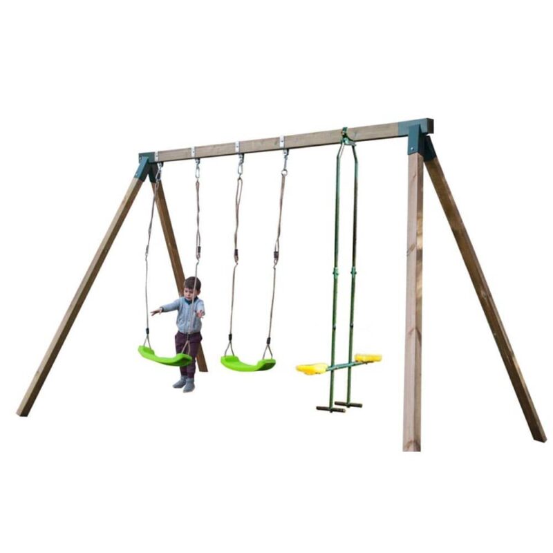 Billaresbalsalobre Columpio de madera cuadrada Masgames Nori con balancín cara a cara MA700061
