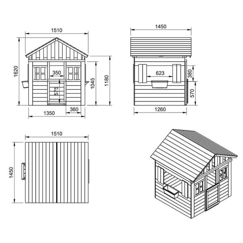 Billaresbalsalobre Casita infantil de madera Masgames Lollipop XL blanca MA800547 - Imagen 4