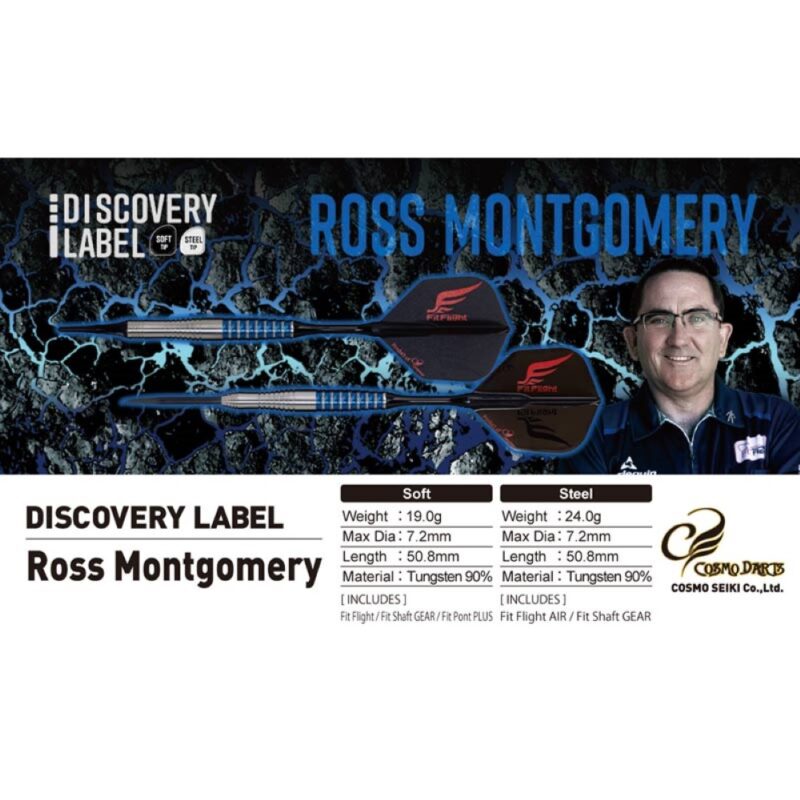 Billaresbalsalobre Dardos Cosmo Darts DISCOVERY LABEL Ross Montgomery 90% 24g - Imagen 7