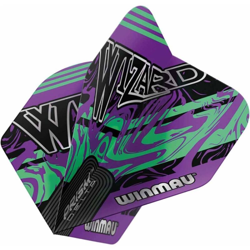 Billaresbalsalobre Plumas Winmau Darts Prism Delta Wizard Purple Green Flight 6915.252 - Imagen 3