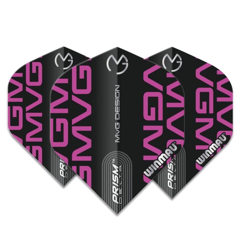 Billaresbalsalobre Plumas Winmau Darts Standard Prism Delta MVG Black Purple Logo 6915.246 - Imagen 3