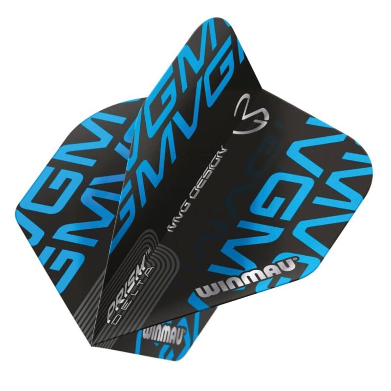Billaresbalsalobre Plumas Winmau Darts Standard Prism Delta MVG Black Blue Logo 6915.244 - Imagen 2