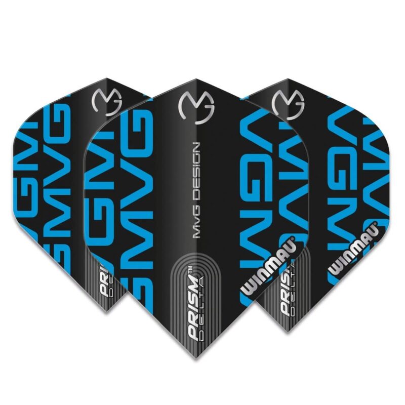 Billaresbalsalobre Plumas Winmau Darts Standard Prism Delta MVG Black Blue Logo 6915.244 - Imagen 3