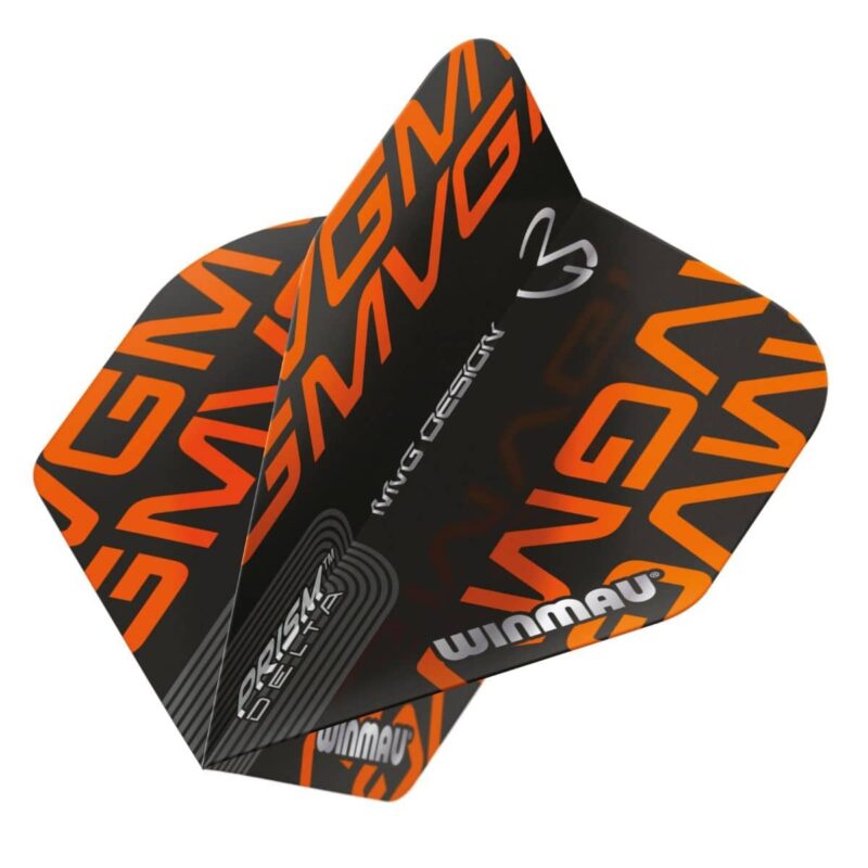 Billaresbalsalobre Plumas Winmau Darts Standard Prism Delta MVG Black Orange Logo 6915.245 - Imagen 2