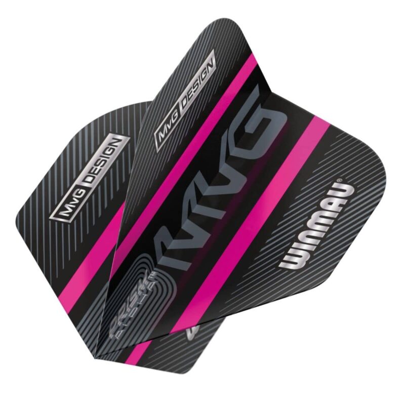 Billaresbalsalobre Plumas Winmau Darts Standard Prism Alpha MVG Black Purple Logo Stripe 6915.716 - Imagen 2