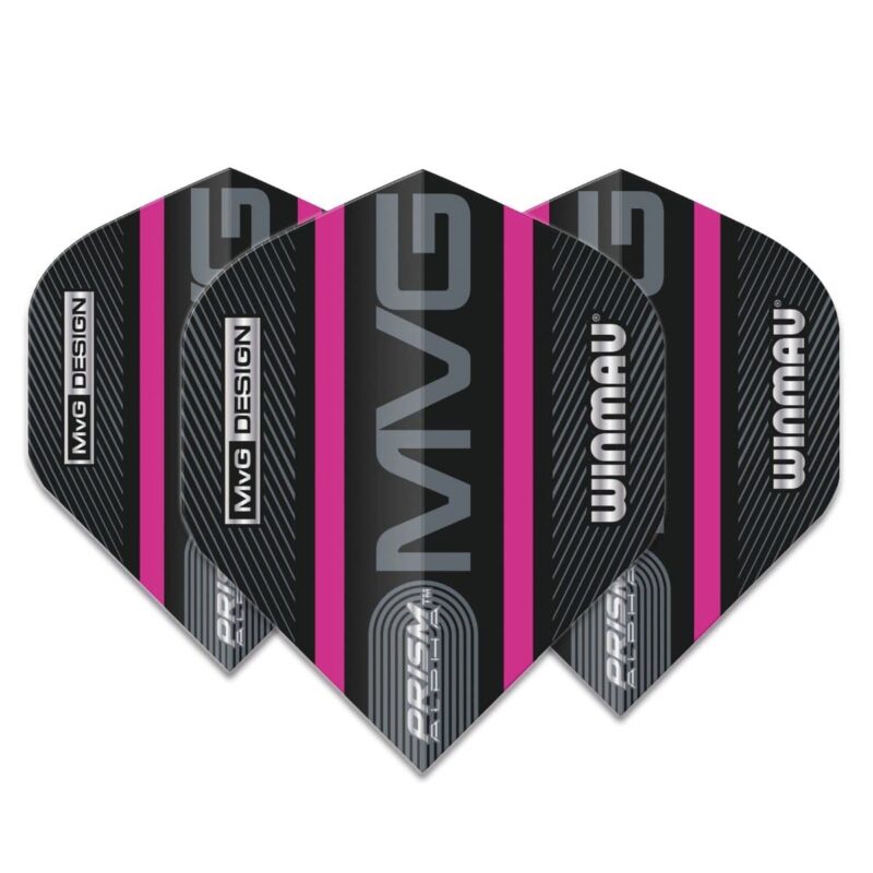 Billaresbalsalobre Plumas Winmau Darts Standard Prism Alpha MVG Black Purple Logo Stripe 6915.716 - Imagen 3