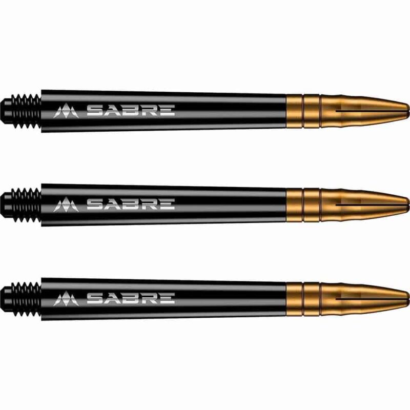 Billaresbalsalobre Cañas Mission Darts Sabre Polycarbonate Negra Dorada Intermedia 41mm S1516 - Imagen 2