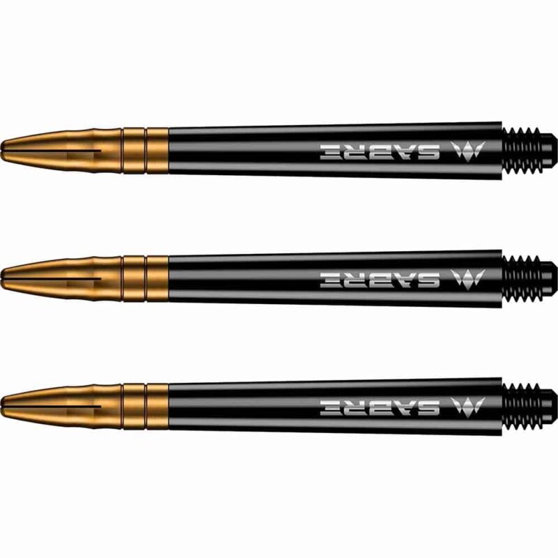 Billaresbalsalobre Cañas Mission Darts Sabre Polycarbonate Negra Dorada Intermedia 41mm S1516 - Imagen 3