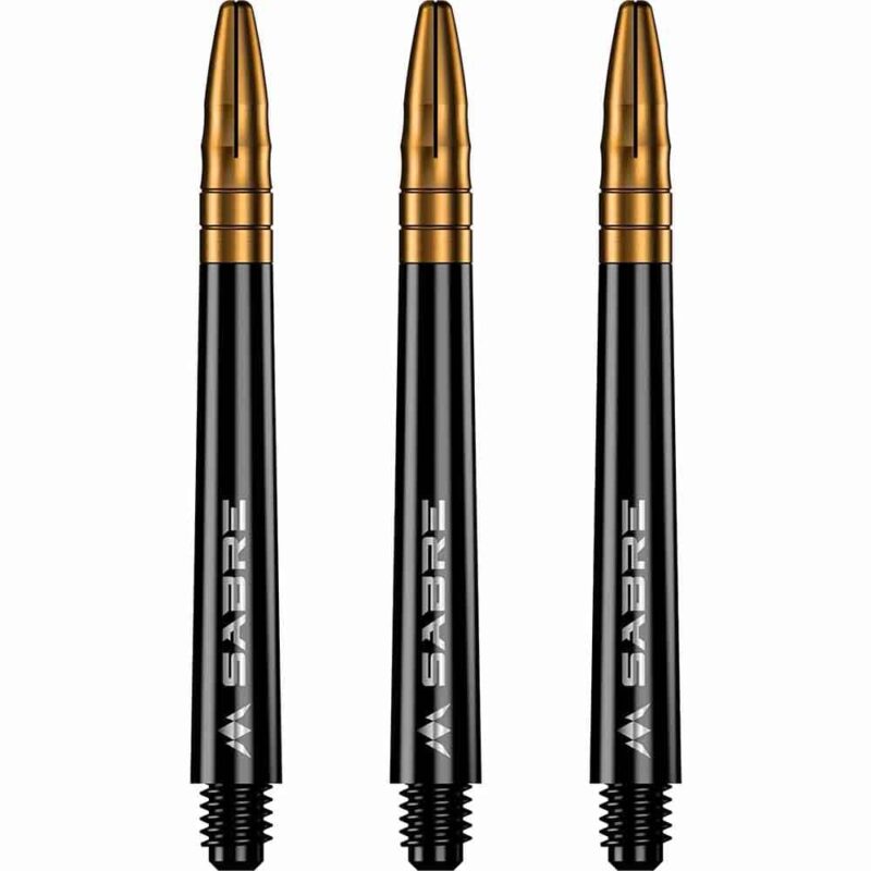 Billaresbalsalobre Cañas Mission Darts Sabre Polycarbonate Negra Dorada Intermedia 41mm S1516
