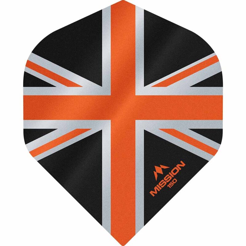 Billaresbalsalobre Plumas Mission Darts No2 Std Alliance Union Jack Negro Naranja 150 F3132