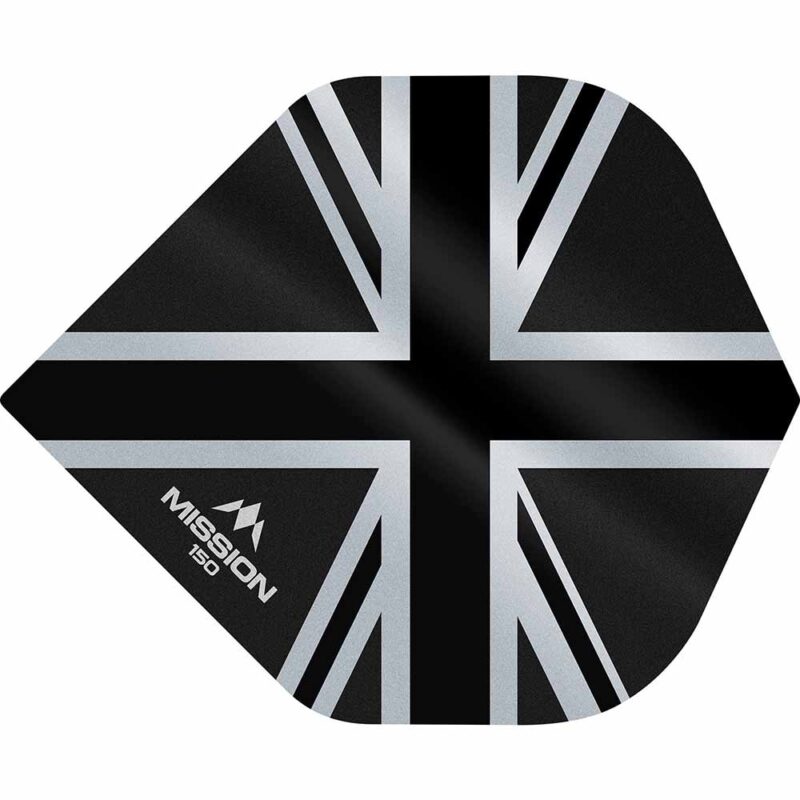 Billaresbalsalobre Plumas Mission Darts No2 Std Alliance Union Jack Negro 150 F3133 - Imagen 2