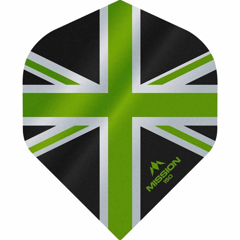 Billaresbalsalobre Plumas Mission Darts No2 Std Alliance Union Jack Negro Verde 150 F3135