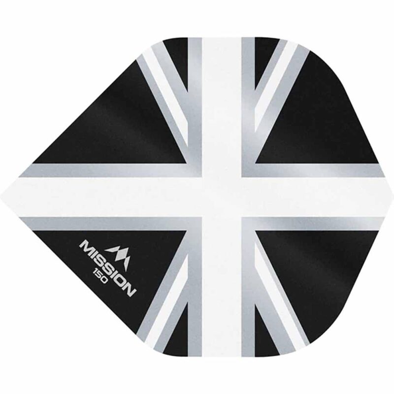 Billaresbalsalobre Plumas Mission Darts No2 Std Alliance Union Jack Negro Blanco 150 F3136 - Imagen 2