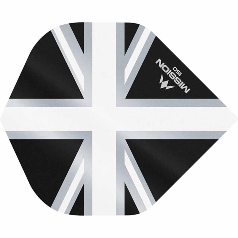 Billaresbalsalobre Plumas Mission Darts No2 Std Alliance Union Jack Negro Blanco 150 F3136 - Imagen 3