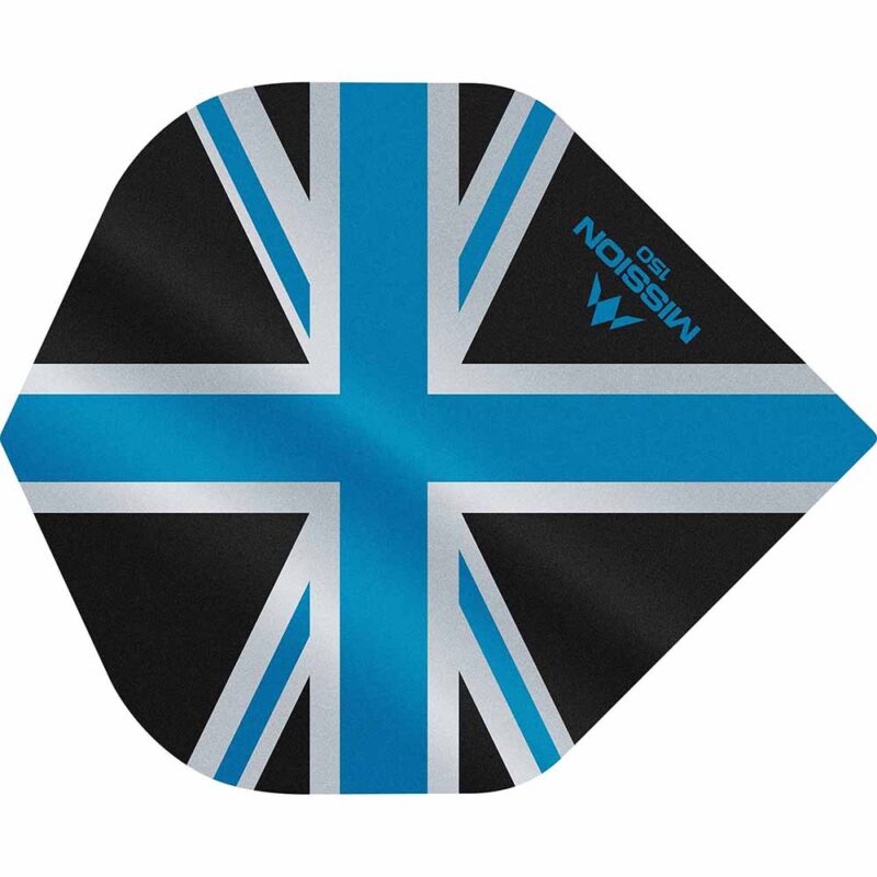 Billaresbalsalobre Plumas Mission Darts No2 Std Alliance Union Jack Negro Azul 150 F3137 - Imagen 2