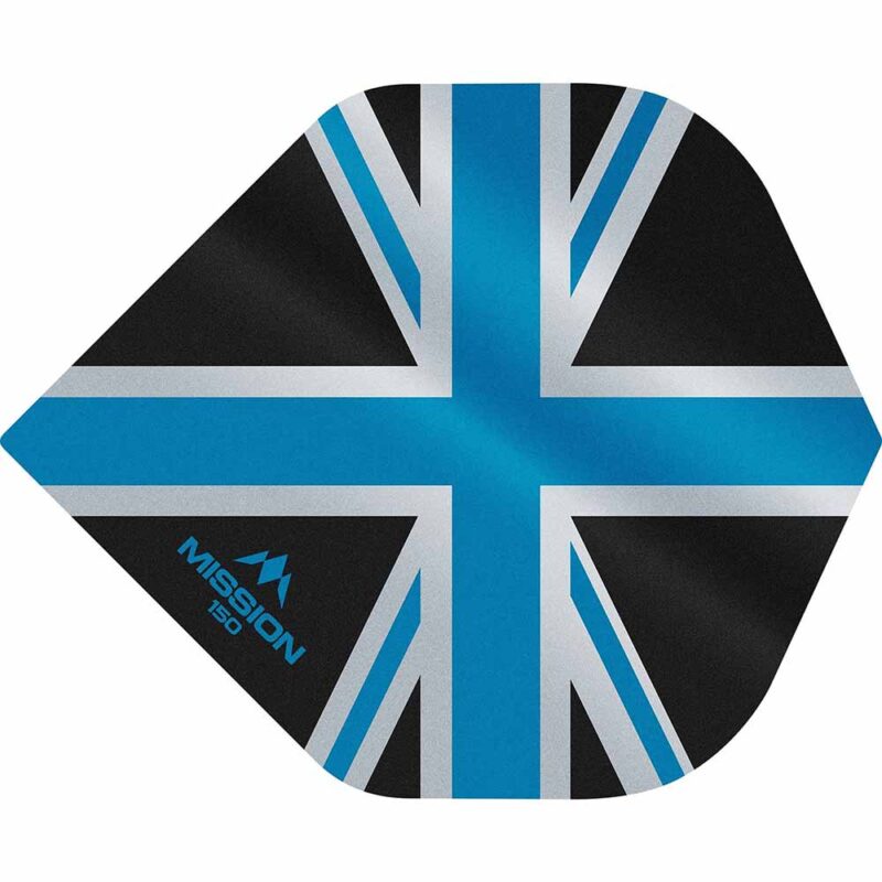 Billaresbalsalobre Plumas Mission Darts No2 Std Alliance Union Jack Negro Azul 150 F3137 - Imagen 3
