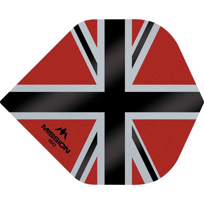 Billaresbalsalobre Plumas Mission Darts No2 Std Alliance-X Union Jack Negro Rojo 150 F3139 - Imagen 2