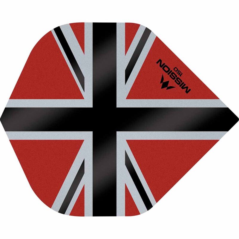 Billaresbalsalobre Plumas Mission Darts No2 Std Alliance-X Union Jack Negro Rojo 150 F3139 - Imagen 3