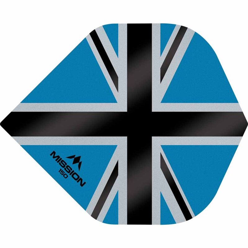 Billaresbalsalobre Plumas Mission Darts No2 Std Alliance-X Union Jack Azul Negro 150 F3142 - Imagen 2