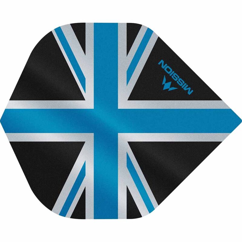 Billaresbalsalobre Plumas Mission Darts No2 Std Alliance Union Jack Negro Azul F3081 - Imagen 2