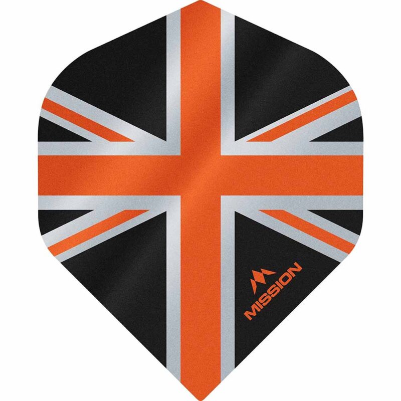 Billaresbalsalobre Plumas Mission Darts No2 Std Alliance Union Jack Negro Naranja F3084