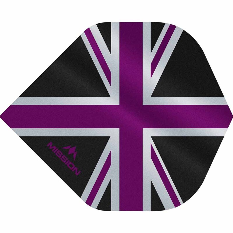 Billaresbalsalobre Plumas Mission Darts No2 Std Alliance Union Jack Negro Morado F3085 - Imagen 2