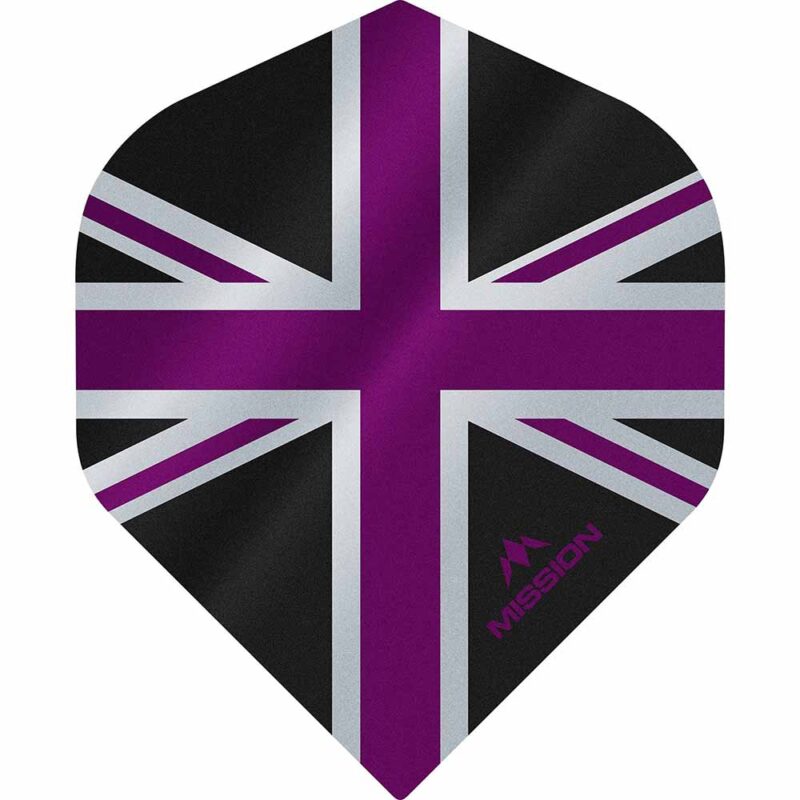 Billaresbalsalobre Plumas Mission Darts No2 Std Alliance Union Jack Negro Morado F3085