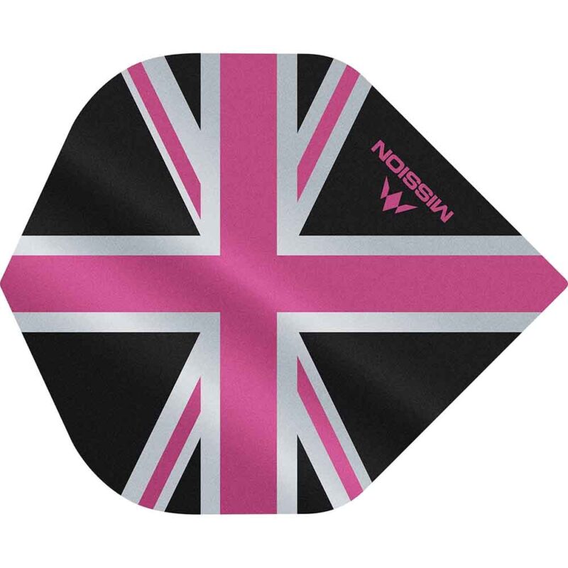 Billaresbalsalobre Plumas Mission Darts No2 Std Alliance Union Jack Negro Rosa F3086 - Imagen 2
