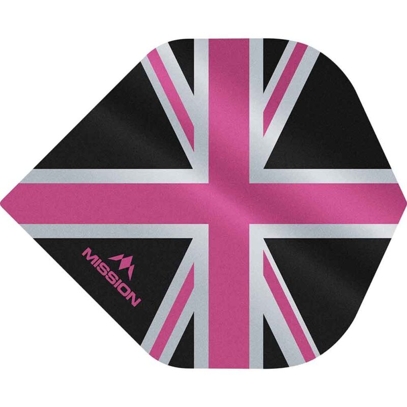 Billaresbalsalobre Plumas Mission Darts No2 Std Alliance Union Jack Negro Rosa F3086 - Imagen 3