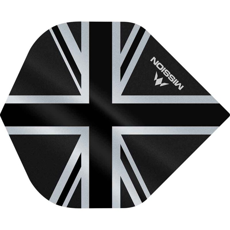 Billaresbalsalobre Plumas Mission Darts No2 Std Alliance Union Jack Negro F3087 - Imagen 2