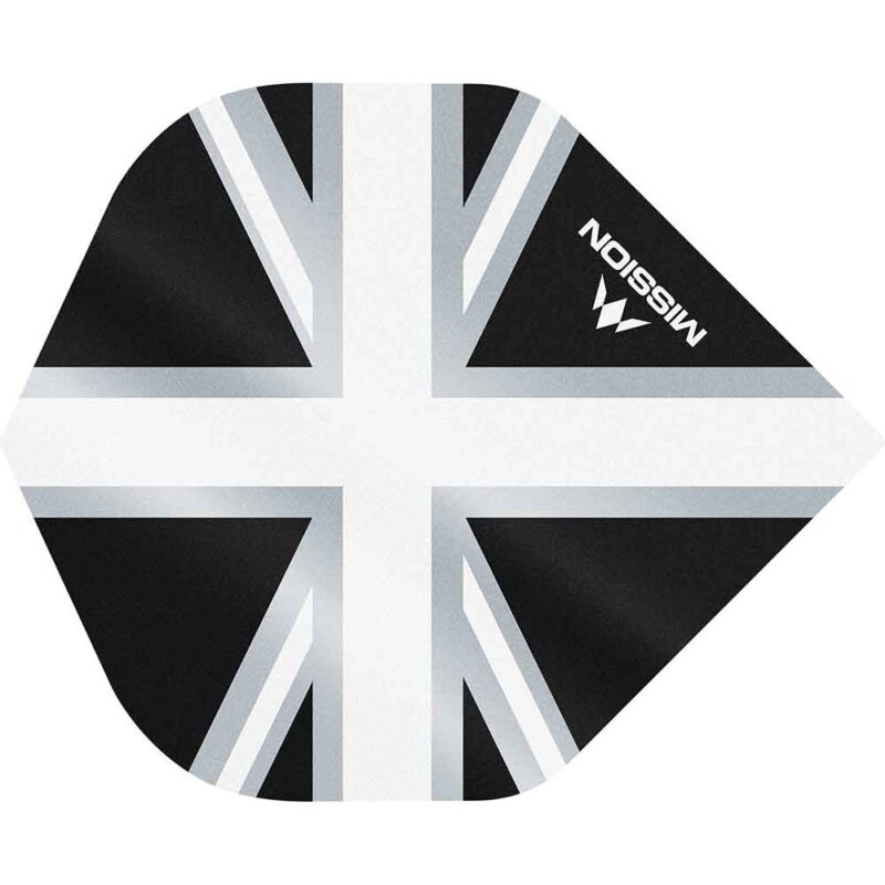 Billaresbalsalobre Plumas Mission Darts No2 Std Alliance Union Jack Negro Blanco F3088 - Imagen 2