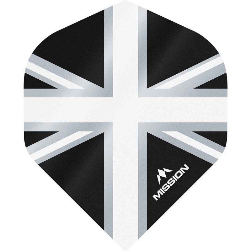 Billaresbalsalobre Plumas Mission Darts No2 Std Alliance Union Jack Negro Blanco F3088