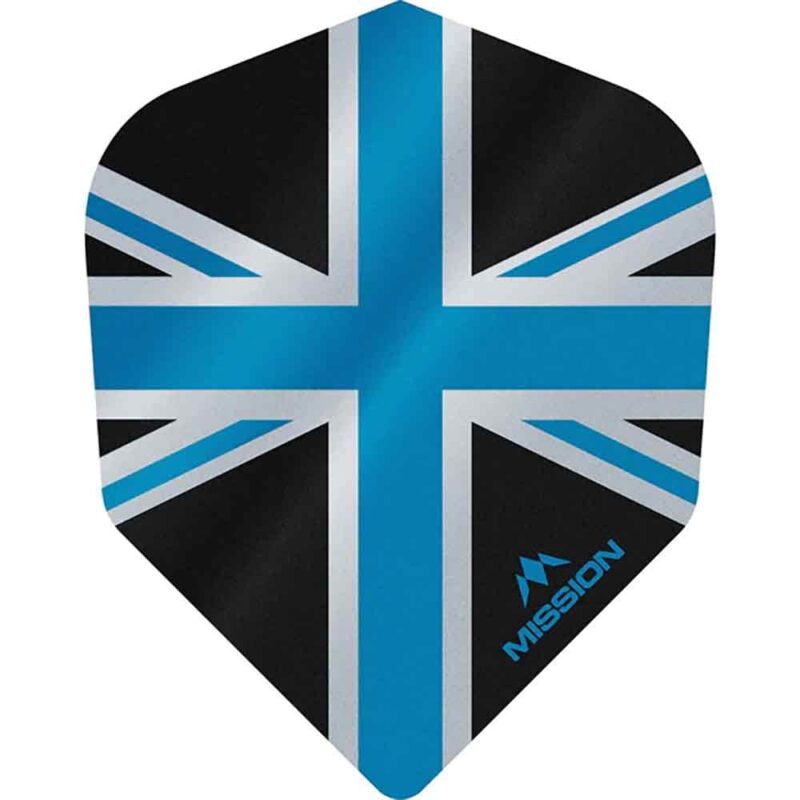 Billaresbalsalobre Plumas Mission Darts No6 Alliance Union Jack Negro Azul F3097