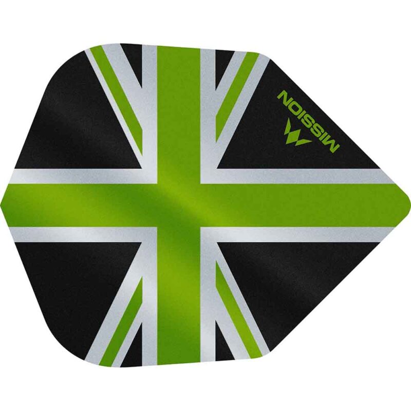 Billaresbalsalobre Plumas Mission Darts No6 Alliance Union Jack Negro Verde F3099 - Imagen 2