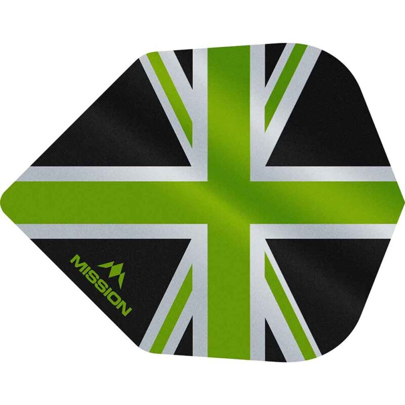 Billaresbalsalobre Plumas Mission Darts No6 Alliance Union Jack Negro Verde F3099 - Imagen 3