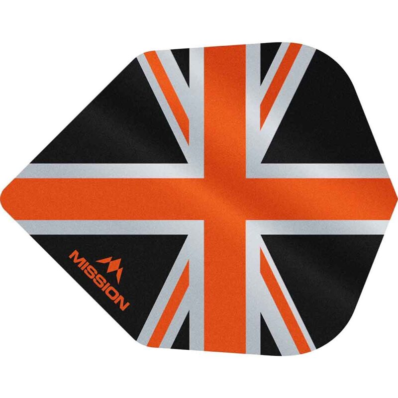 Billaresbalsalobre Plumas Mission Darts No6 Alliance Union Jack Negro Naranja F3100 - Imagen 2