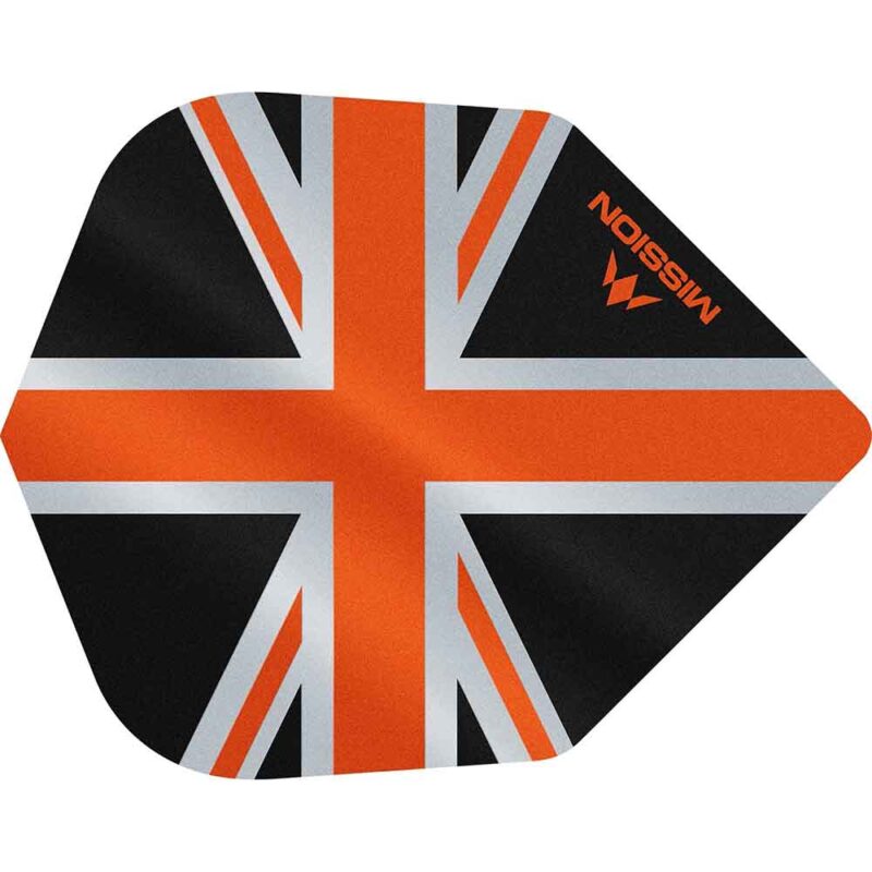 Billaresbalsalobre Plumas Mission Darts No6 Alliance Union Jack Negro Naranja F3100 - Imagen 3