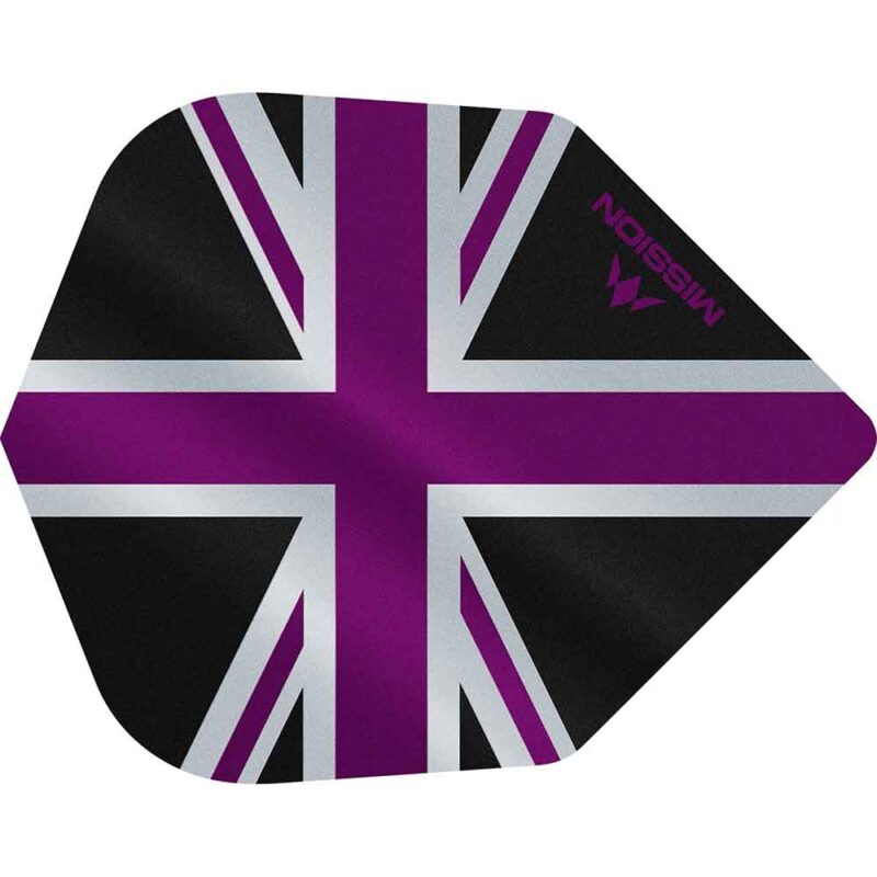 Billaresbalsalobre Plumas Mission Darts No6 Alliance Union Jack Negro Morado F3101 - Imagen 2