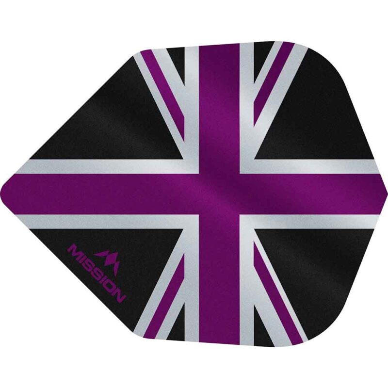 Billaresbalsalobre Plumas Mission Darts No6 Alliance Union Jack Negro Morado F3101 - Imagen 3