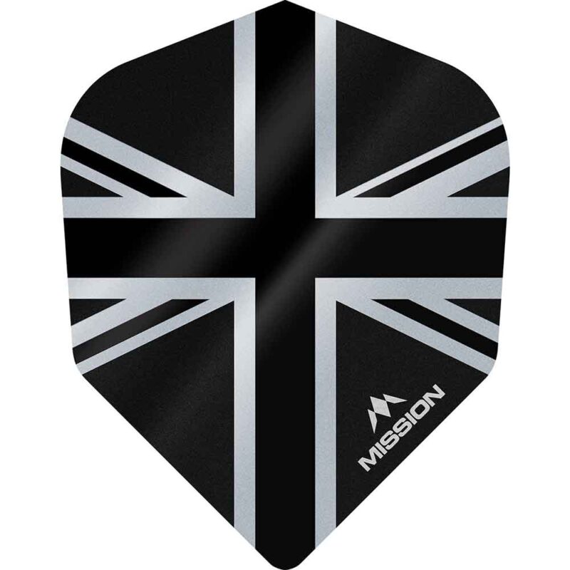 Billaresbalsalobre Plumas Mission Darts No6 Alliance Union Jack Negro F3103