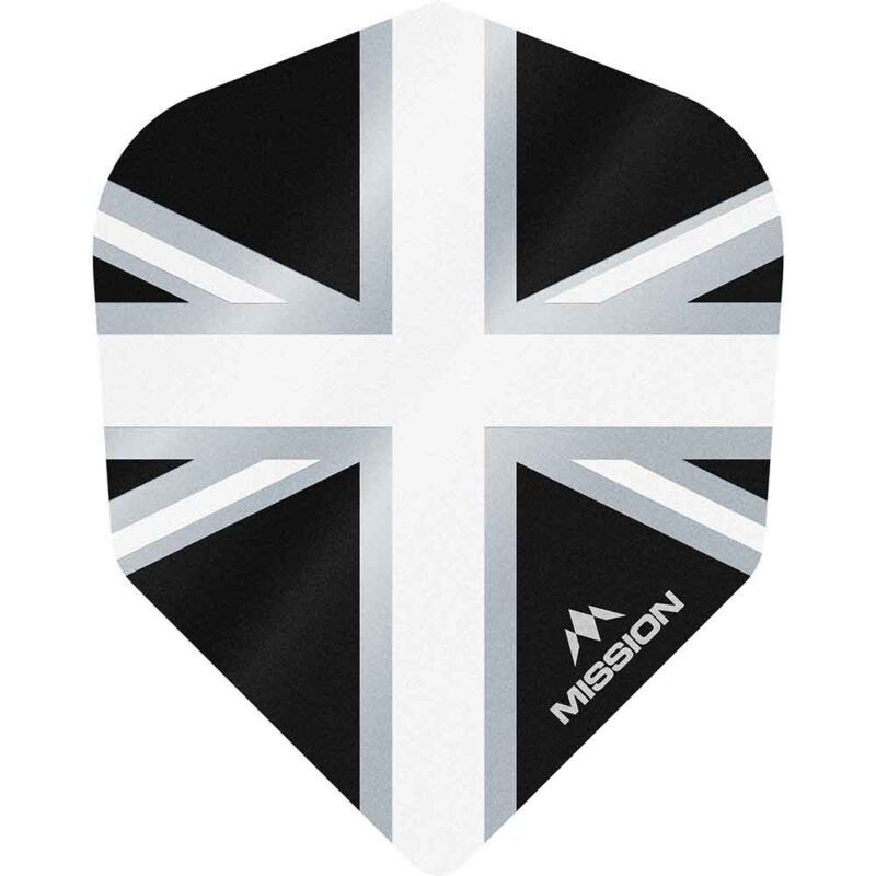 Billaresbalsalobre Plumas Mission Darts No6 Alliance Union Jack Negro Blanco F3104