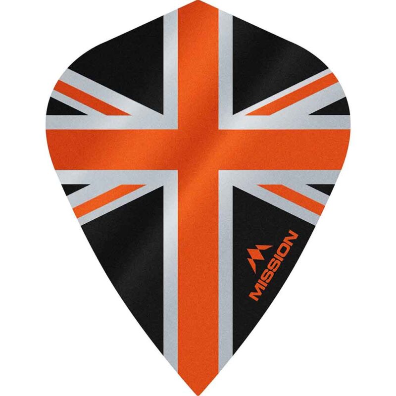 Billaresbalsalobre Plumas Mission Darts Kite Alliance Union Jack Negro Naranja F3092