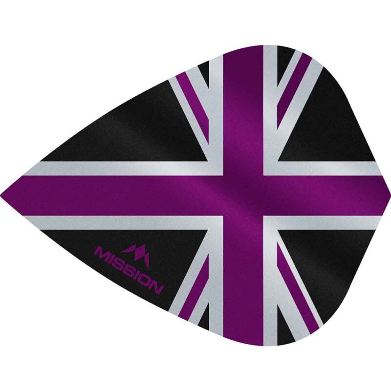 Billaresbalsalobre Plumas Mission Darts Kite Alliance Union Jack Negro Morado F3093 - Imagen 2