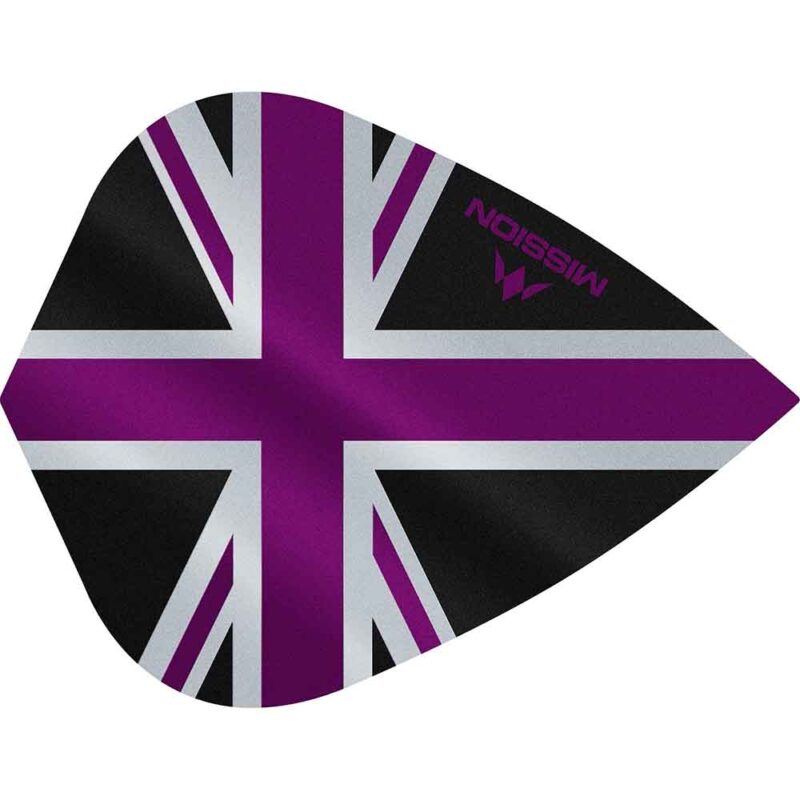 Billaresbalsalobre Plumas Mission Darts Kite Alliance Union Jack Negro Morado F3093 - Imagen 3