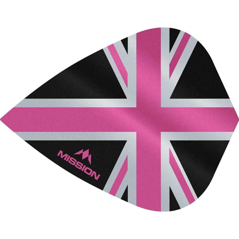Billaresbalsalobre Plumas Mission Darts Kite Alliance Union Jack Negro Rosa F3094 - Imagen 2