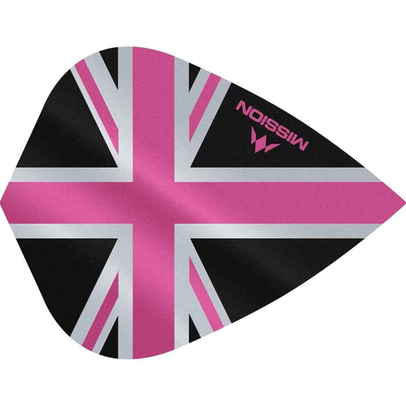 Billaresbalsalobre Plumas Mission Darts Kite Alliance Union Jack Negro Rosa F3094 - Imagen 3