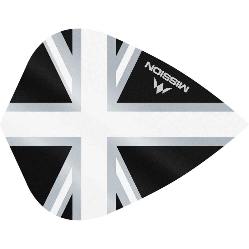 Billaresbalsalobre Plumas Mission Darts Kite Alliance Union Jack Negro Blanco F3096 - Imagen 2