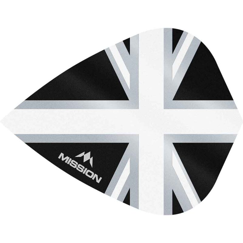 Billaresbalsalobre Plumas Mission Darts Kite Alliance Union Jack Negro Blanco F3096 - Imagen 3